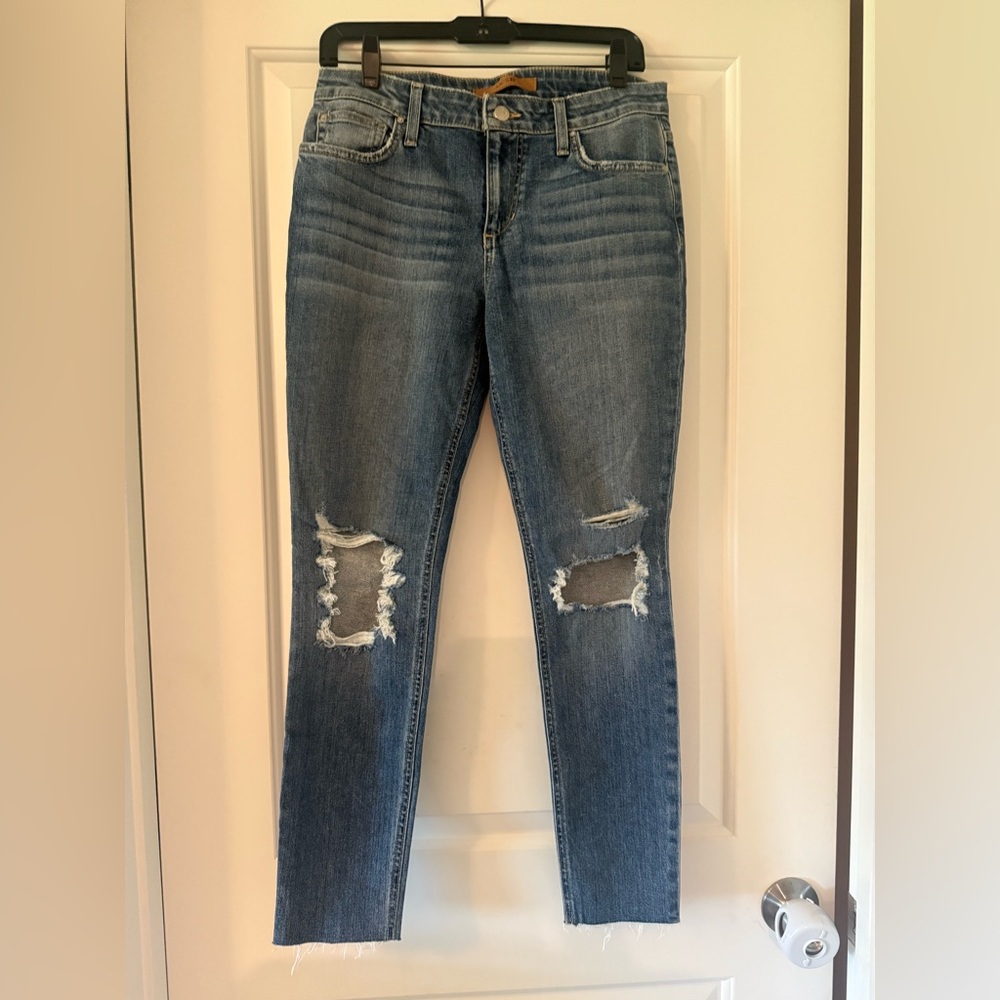 Joes Jeans Women's Distressed Mid rise Skinny Jeans - Blue size 28